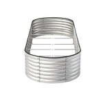 Garden Bed Oval Galvanised Steel Container 240x80x56cm Silver