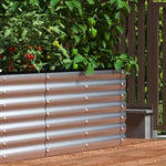Garden Bed Oval Galvanised Steel Container 240x80x56cm Silver