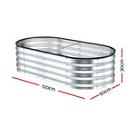 Galvanised Raised Garden Bed Oval Metal Planter 120x60cm | HomeAndLiving