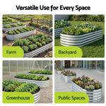 Galvanised Raised Garden Bed Oval Metal Planter 120x60cm | HomeAndLiving
