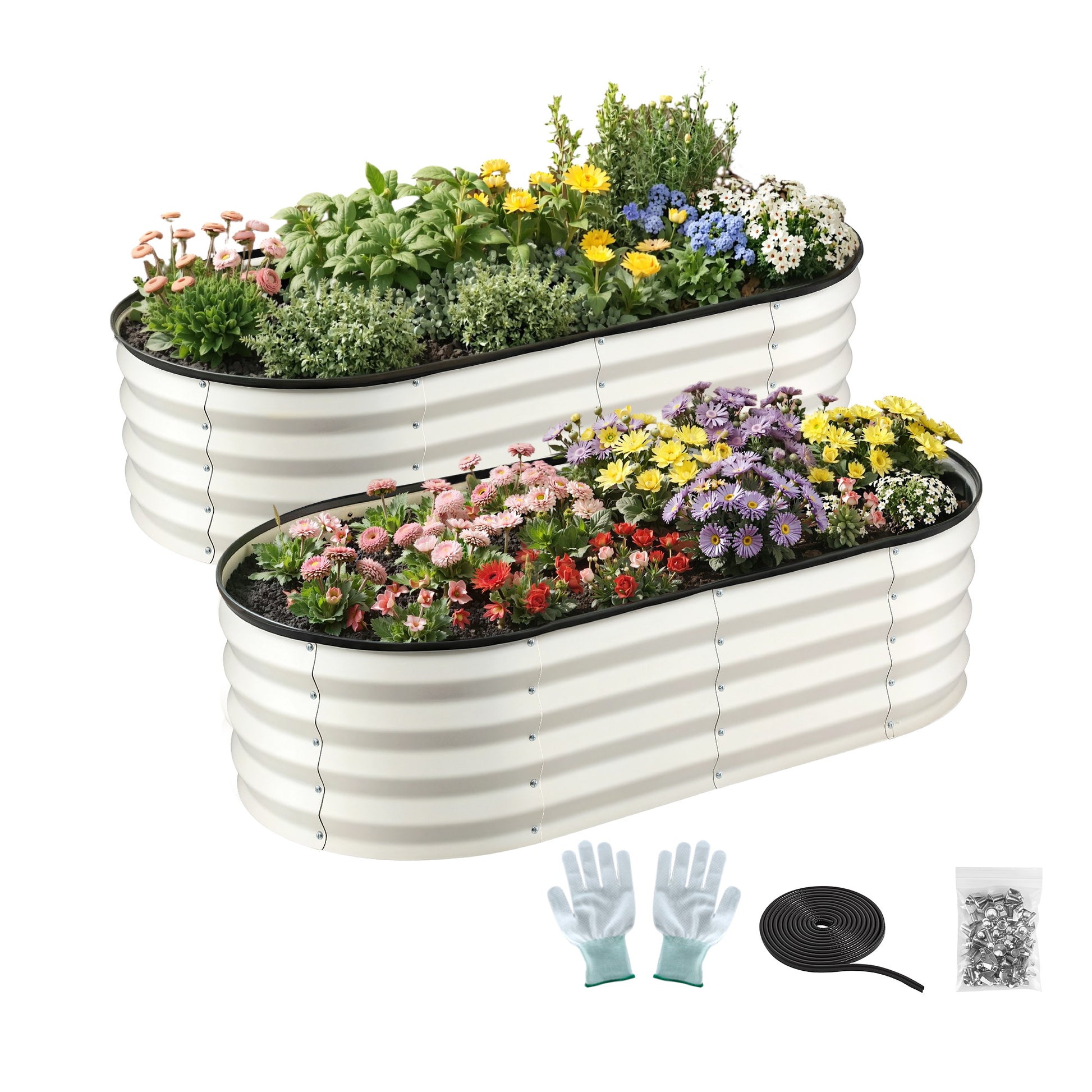 Raised Garden Bed 2 Pack Galvanised Planter Box | HomeAndLiving