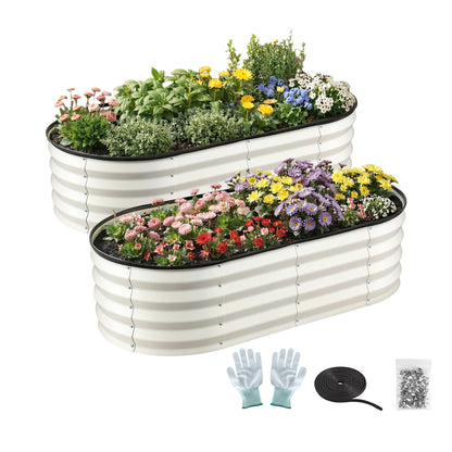 Raised Garden Bed 2 Pack Galvanised Planter Box | HomeAndLiving