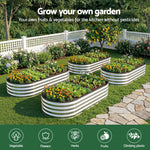 Galvanised Raised Garden Bed Oval Metal Planter 150x70cm | HomeAndLiving