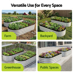 Galvanised Raised Garden Bed Oval Metal Planter 150x70cm | HomeAndLiving