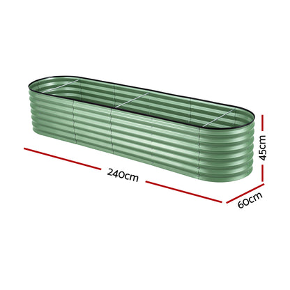Oval Raised Garden Bed Galvanised Steel 240x60cm | HomeAndLiving