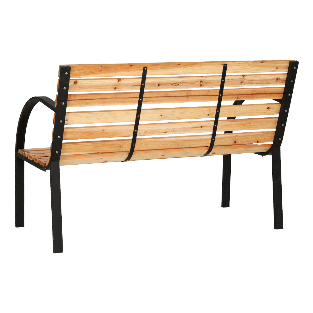Elegant Wooden Steel Garden Bench