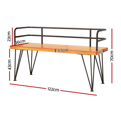 Outdoor Garden Bench - Wooden Steel