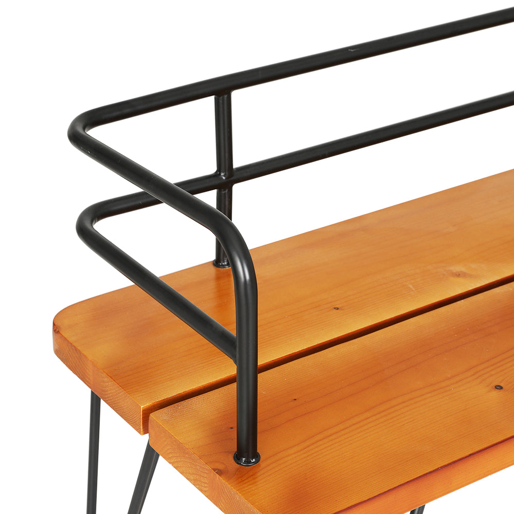 Outdoor Garden Bench - Wooden Steel