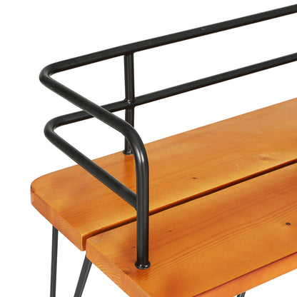 Outdoor Garden Bench - Wooden Steel