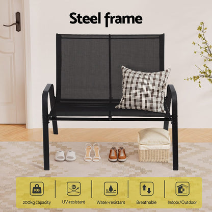 Outdoor Bench Steel Frame 101x68x88cm