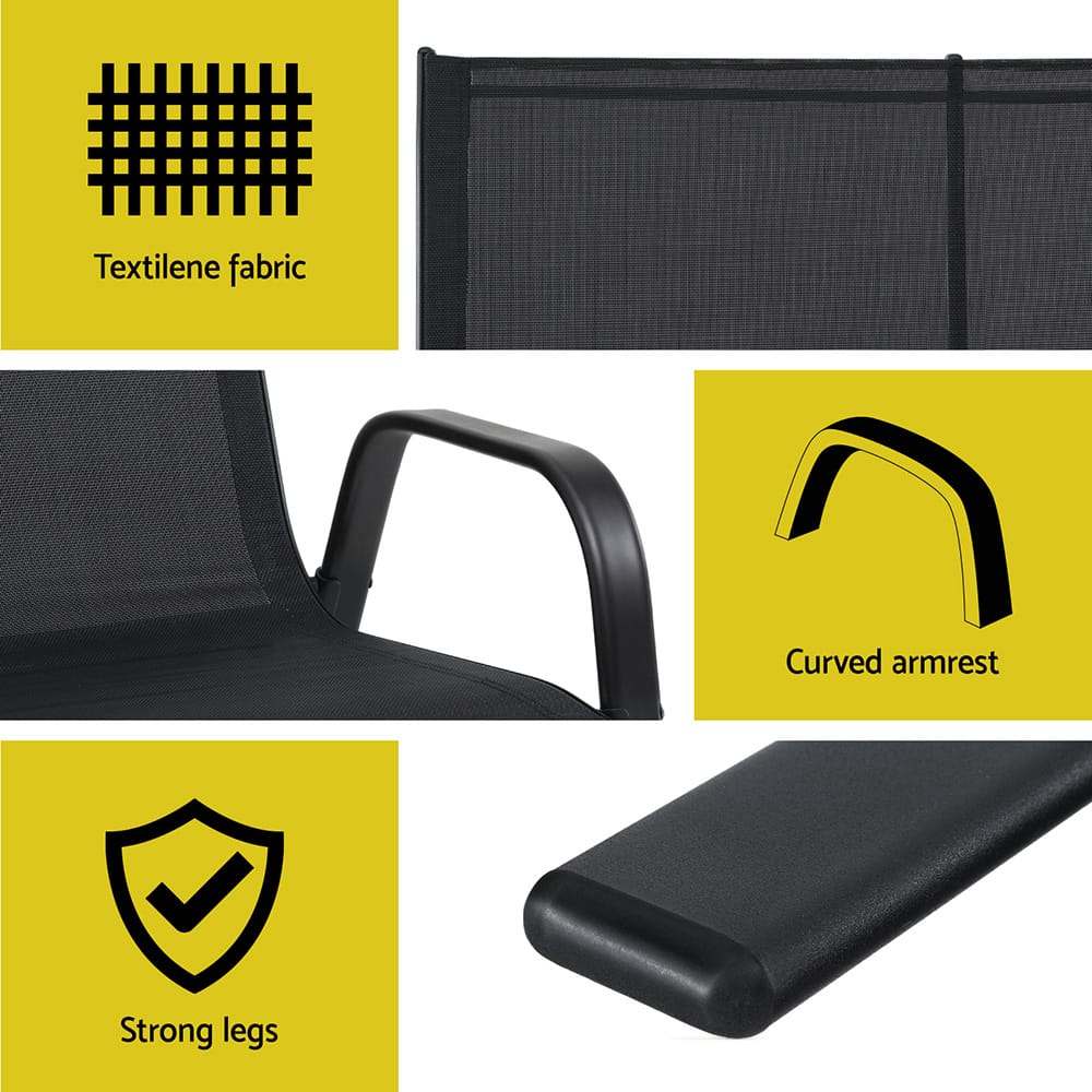 Outdoor Bench Steel Frame 101x68x88cm
