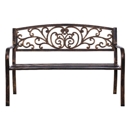 Outdoor Garden Bench Seat Steel Outdoor Furniture 3 Seater Park Bronze