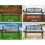 Outdoor Garden Bench Seat Steel Outdoor Furniture 3 Seater Park Bronze