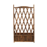 2pc Wooden Garden Bed with Trellis-Aluminium grey