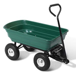 Garden Cart Dump 270Kg Hand Trailer Trolley Wagon Wheelbarrow Pull 75L