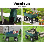 Garden Cart Dump 270Kg Hand Trailer Trolley Wagon Wheelbarrow Pull 75L