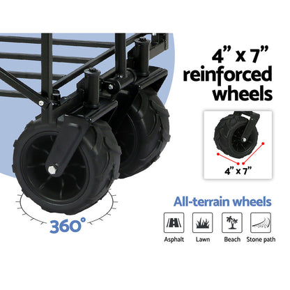 Garden Cart Folding 120Kg Trolley Camping Wagon Barrow Outdoor Beach
