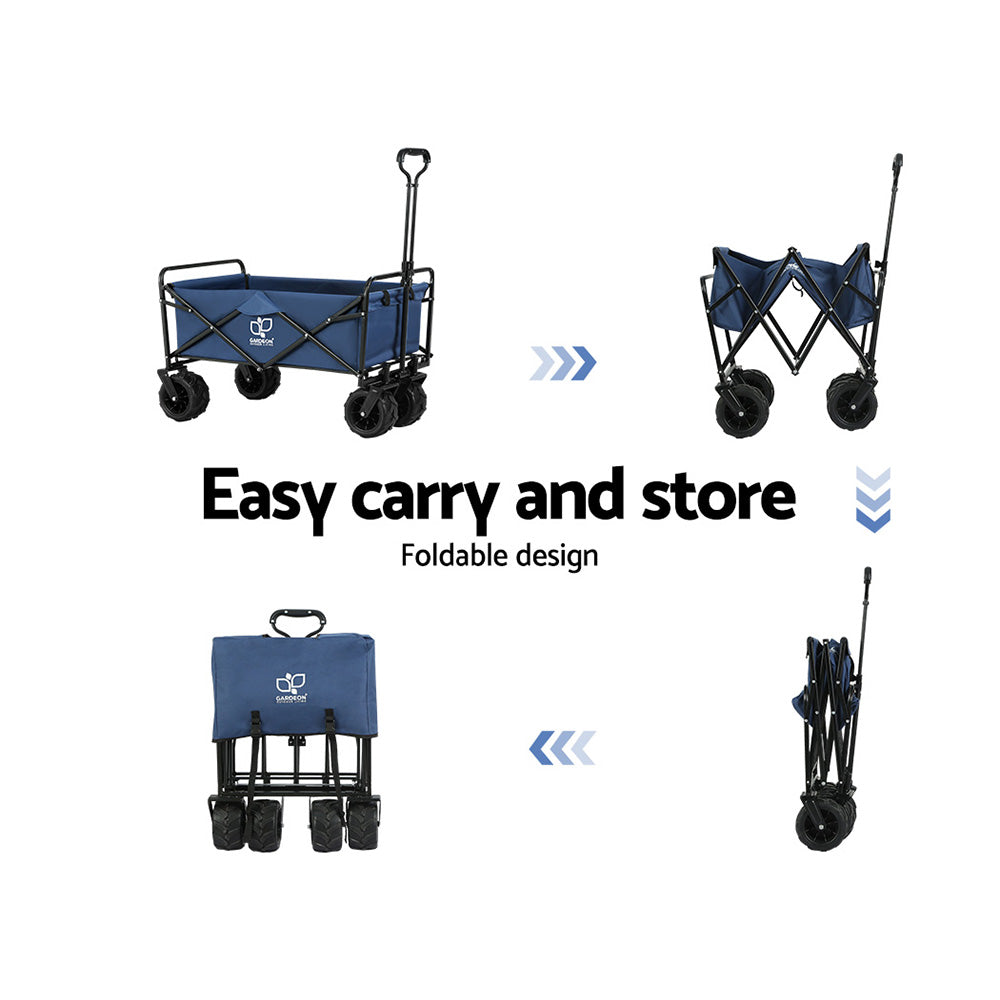 Garden Cart Folding 120Kg Trolley Camping Wagon Barrow Outdoor Beach