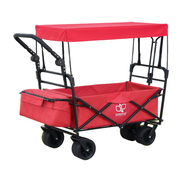  Garden Cart With Removable Canopy Red