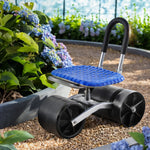 Foldable Blue Garden Stool with Wheels