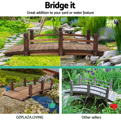 Garden Decor Outdoor Ornament Wooden Bridge 160Cm