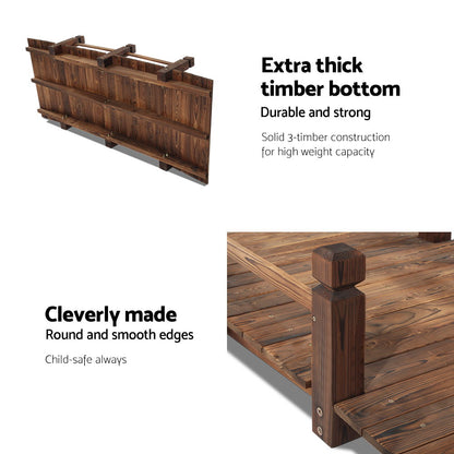 Garden Decor Outdoor Ornament Wooden Bridge 160Cm