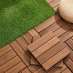 Interlocking Wood Deck Tiles 30x30cm 10 Pack | HomeAndLiving