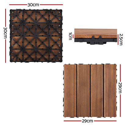 Interlocking Wood Deck Tiles 30x30cm 10 Pack | HomeAndLiving
