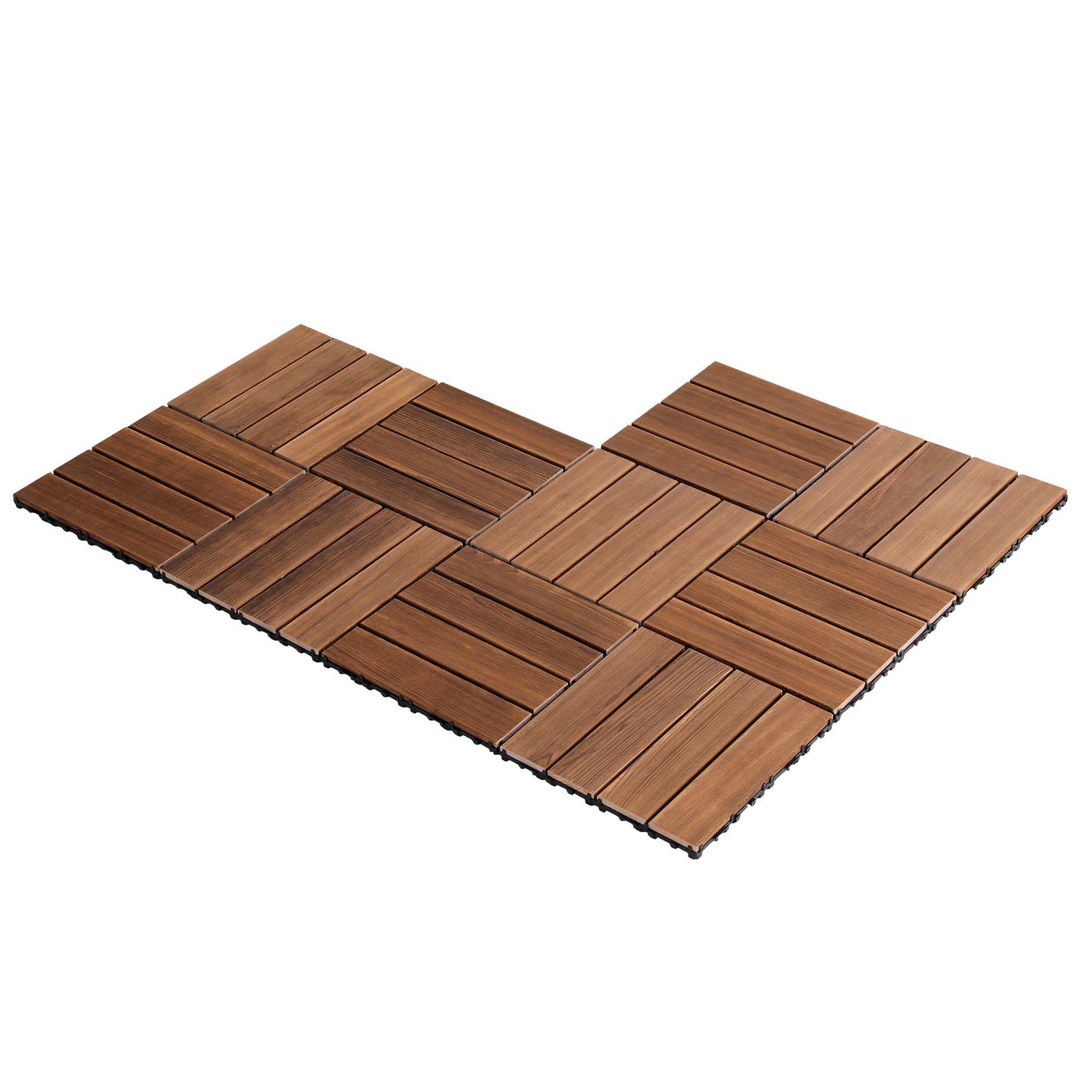 Interlocking Wood Deck Tiles 30x30cm 10 Pack | HomeAndLiving