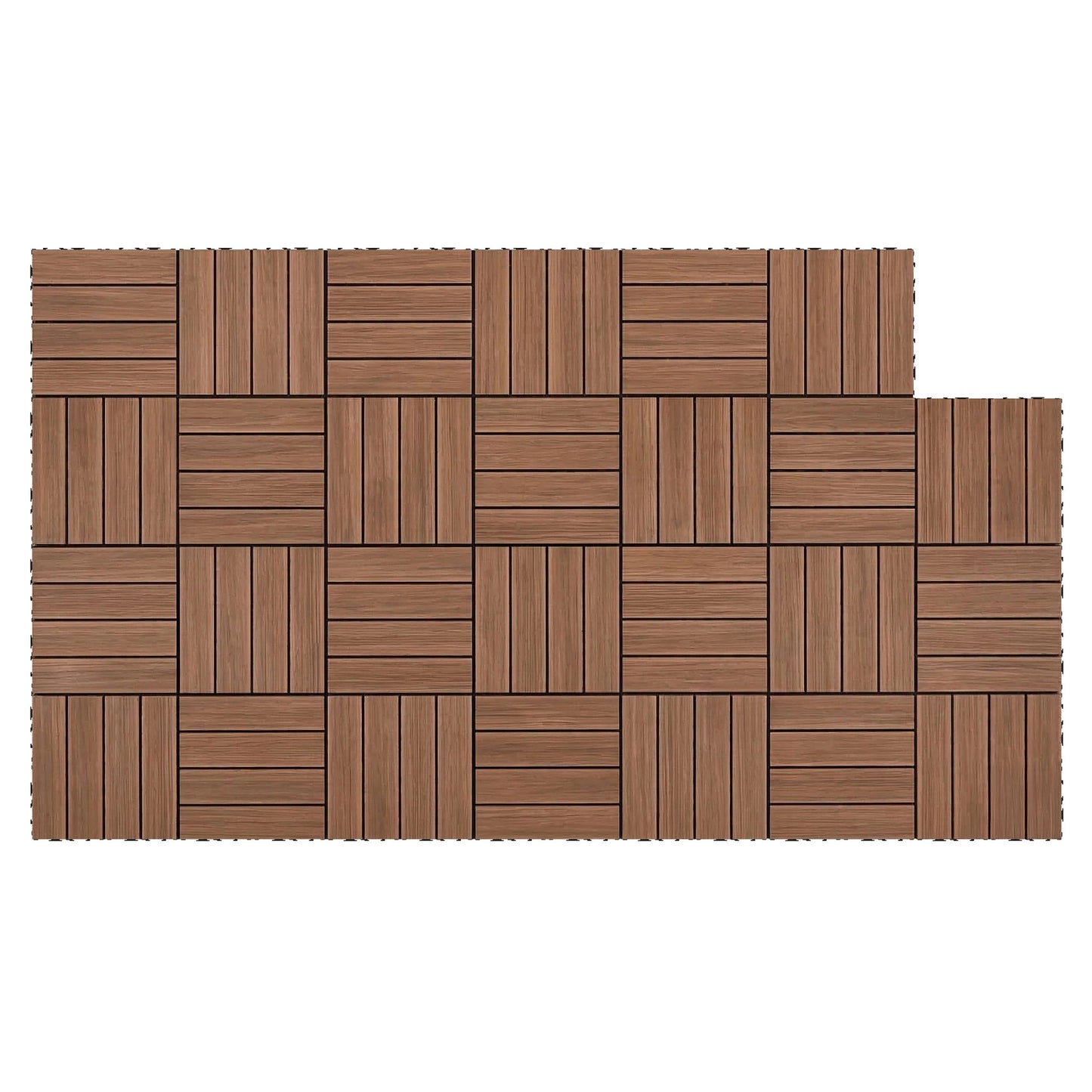 Interlocking Wood Deck Tiles 27 Pack 30x30cm | HomeAndLiving