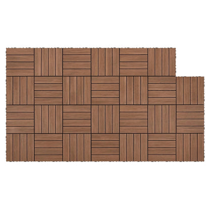 Interlocking Wood Deck Tiles 27 Pack 30x30cm | HomeAndLiving