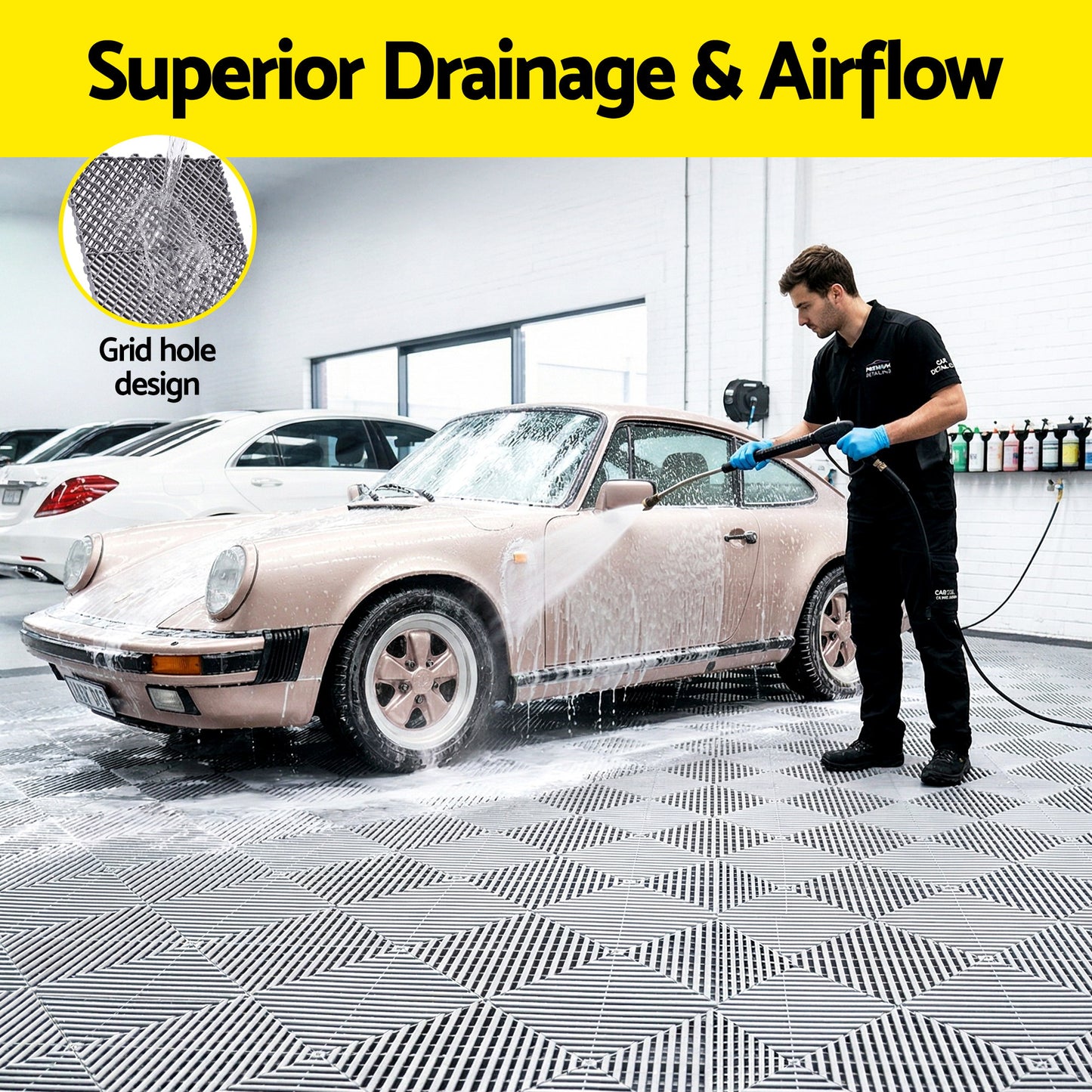 Interlocking Garage Floor Tiles 20pc Drainage | HomeAndLiving