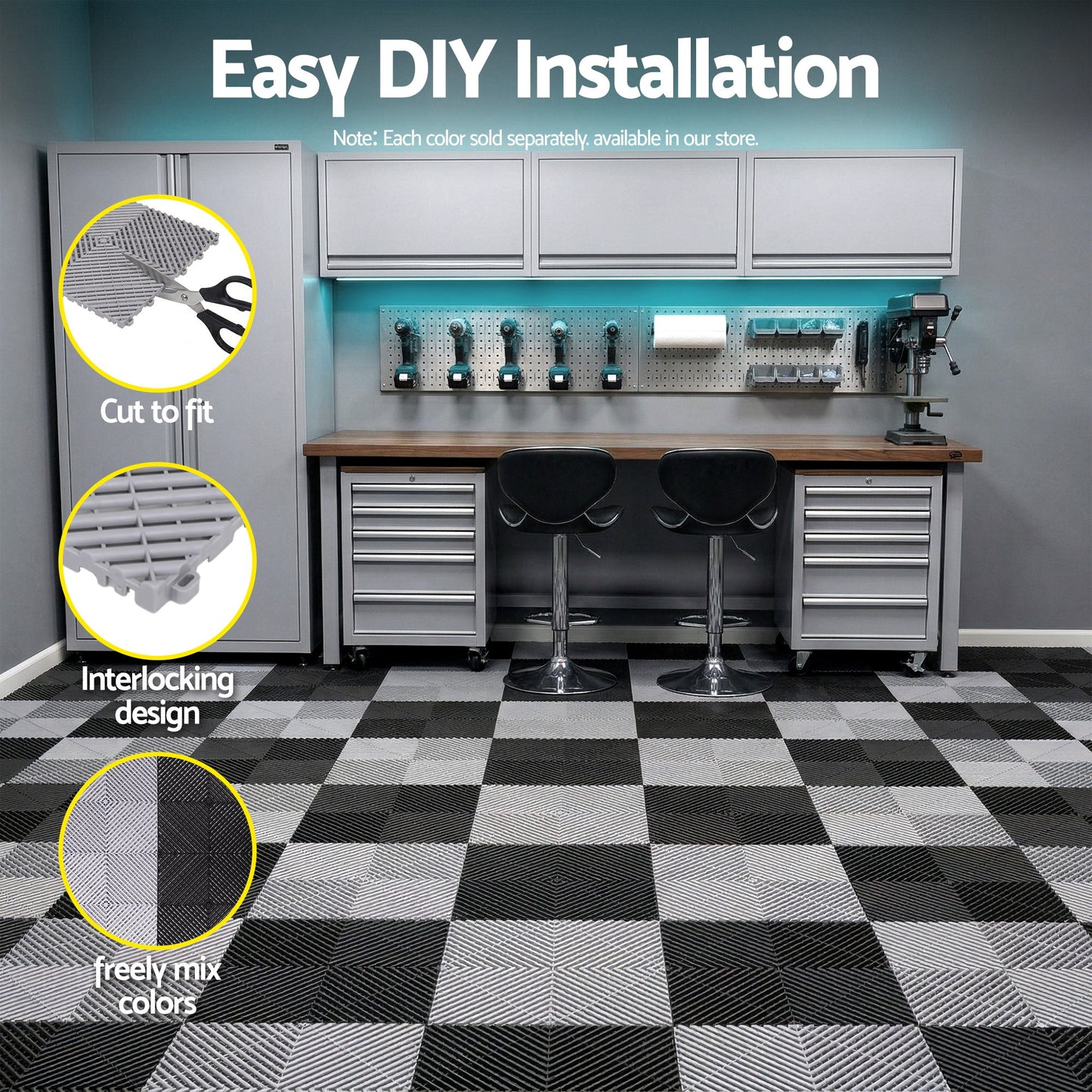 Interlocking Garage Floor Tiles 20pc Drainage | HomeAndLiving