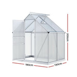 Greenhouse Aluminium Polycarbonate Premium Garden Storage Shed 1.3Mx1.9Mx2.0M