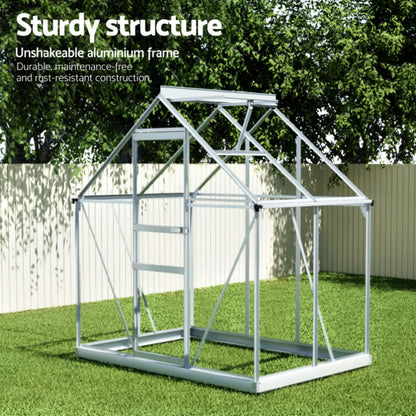Greenhouse Aluminium Polycarbonate Premium Garden Storage Shed 1.3Mx1.9Mx2.0M