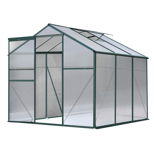  Greenhouse 1.9x1.9x1.83M Aluminium Polycarbonate Green House Garden Shed