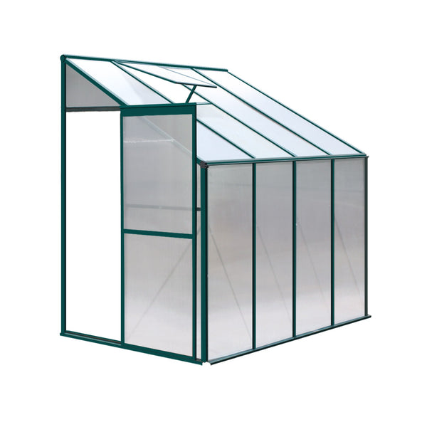  Greenhouse 2.52x1.27x2.13M Lean-to Aluminium Polycarbonate Green House Garden Shed