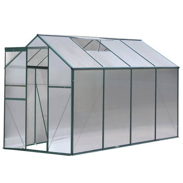  Greenhouse 2.52x1.9x1.83M Aluminium Polycarbonate Green House Garden Shed