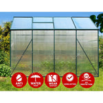 Greenhouse 2.52x1.9x1.83M Aluminium Polycarbonate Green House Garden Shed