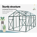 Greenhouse 2.52x1.9x1.83M Aluminium Polycarbonate Green House Garden Shed