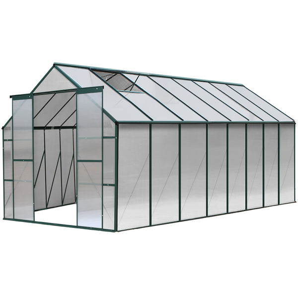  Greenhouse 5.1X2.44X2.1M Aluminium Polycarbonate Green House Garden Shed