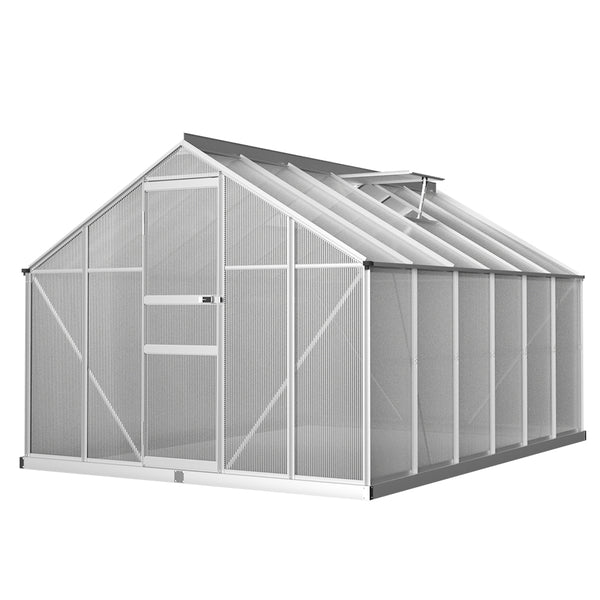  Greenhouse 3.6x2.5x1.95M Aluminium Polycarbonate Green House Garden Shed