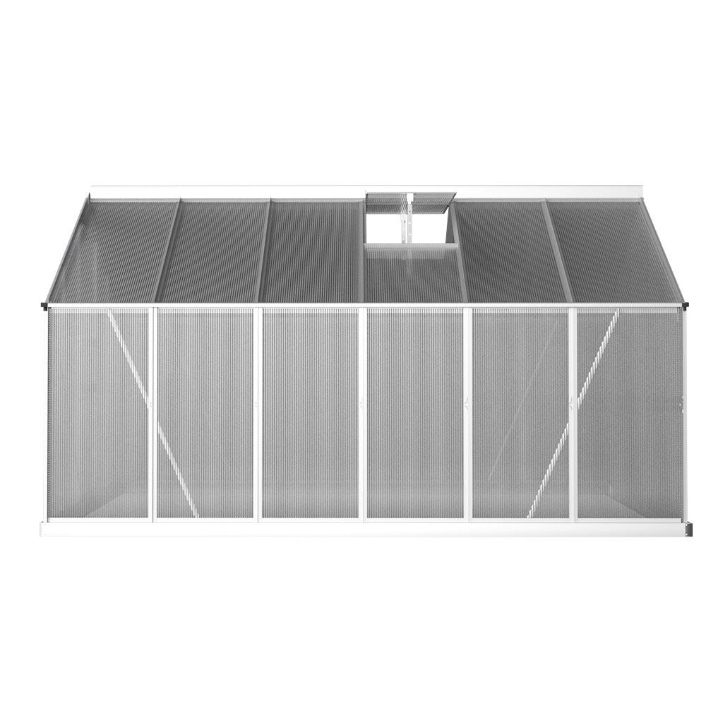 Greenhouse 3.6x2.5x1.95M Aluminium Polycarbonate Green House Garden Shed