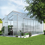 Greenhouse 4.7x2.5x2.26M Double Doors Aluminium Green House Garden Shed
