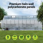 Greenhouse Aluminium Large Green House Garden Shed 6X2.4M