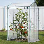 Mini Greenhouse PE Cover Green House Roll-Up Zippered Door 1.0x0.8x1.5M