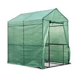Greenhouse Tunnel - Walk-In Garden Shed with 4 Shelves 1.2x1.9x1.9m