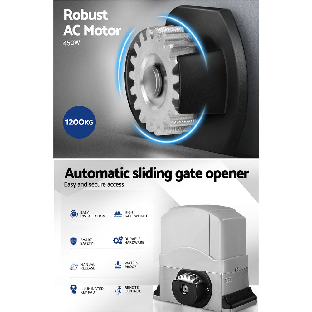 Sliding Gate Opener 1200Kg Keypad 4M