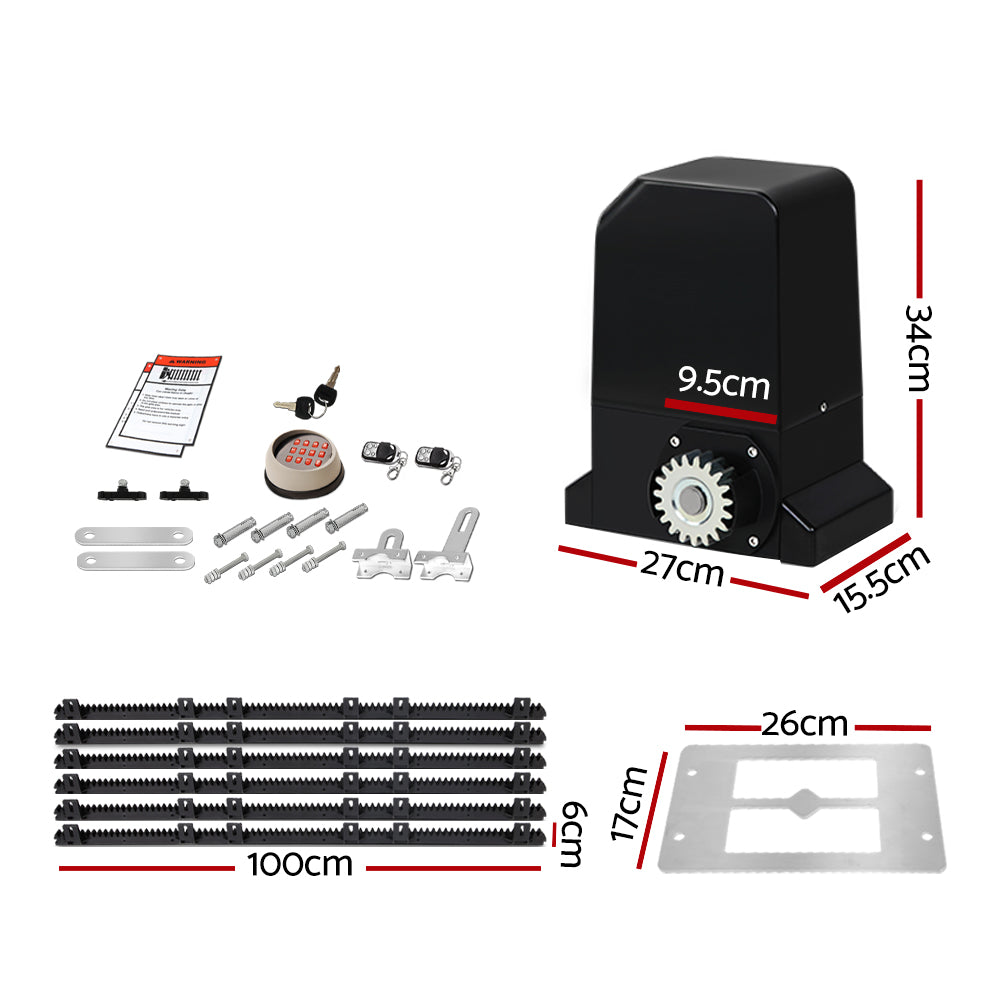 Automatic Sliding Gate Opener Kit Keypad 6M 1000Kg