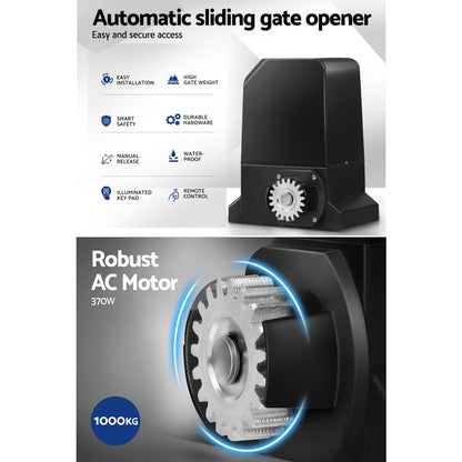 Automatic Sliding Gate Opener Kit Keypad 6M 1000Kg
